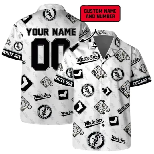 Chicago WhitteSox Custom Name And Number Hawaiian Shirt Unisex, Gift for Fan