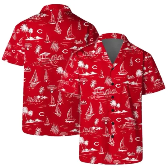 Discover Cincinnati Baseball Coastal Vibes Hawaiian Shirt Summer Aloha, Gift for Fan