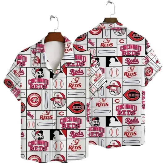 Discover Cincinnati Baseball Baseball Icons Hawaiian Shirt Summer Aloha, Gift for Fan