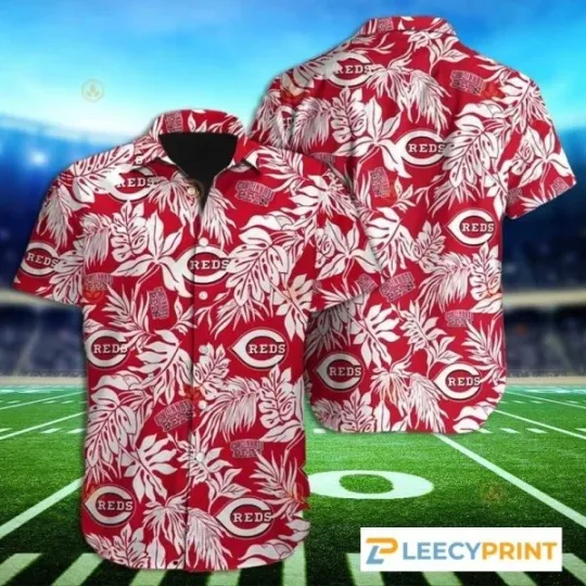 Discover Cincinnati Baseball Tropical Aloha Hawaiian Shirt, Cincinnati Reds Hawaiian Shirt