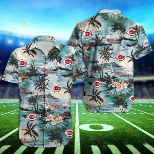 Discover Cincinnati Baseball Island Vibes Hawaiian Shirt Summer Aloha, Gift for Fan