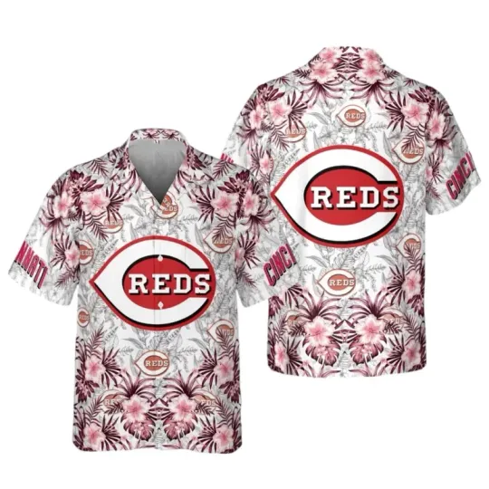 Discover Cincinnati Baseball Hibiscus Bloom Hawaiian Shirt Summer Aloha, Gift for Fan