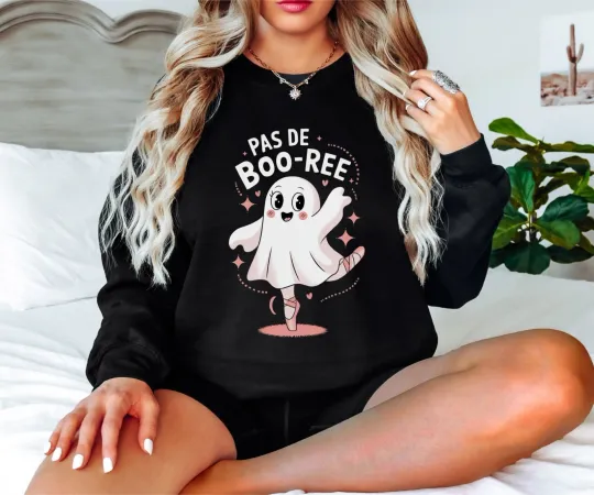 Discover Pas De Boo-rée Sweatshirt, Ballerina Ghost Shirt, Ballet Dancer Spooky Halloween