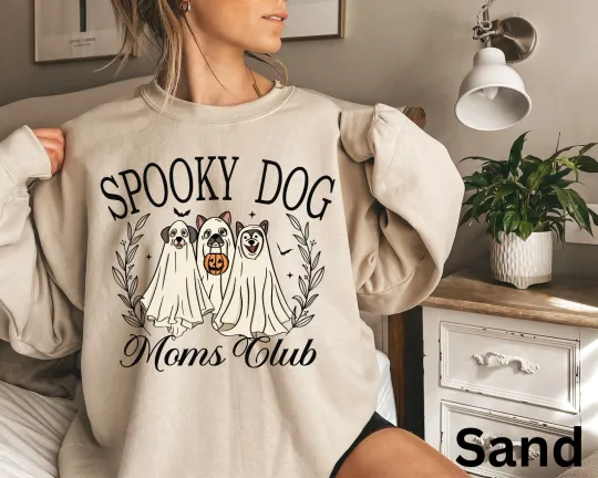 Discover Dog Ghost Halloween Sweatshirt, Halloween Shirt, Dog Mom Shirt