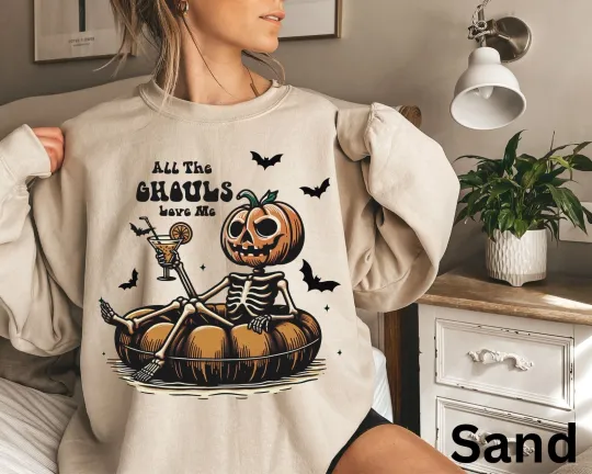 Discover Jack o' Lantern Skeleton Sweatshirt, Halloween Sweater