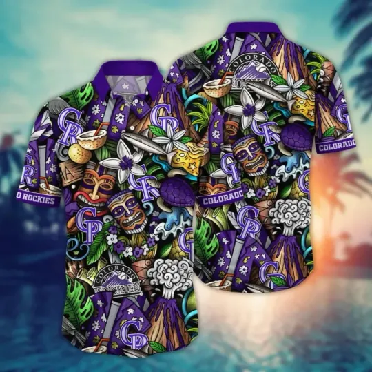 Discover Colorado Baseball Tiki Tropics Hawaiian Shirt Unisex, Gift for Fan