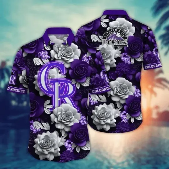 Discover Colorado Baseball Rose Elegance Hawaiian Shirt Unisex, Gift for Fan