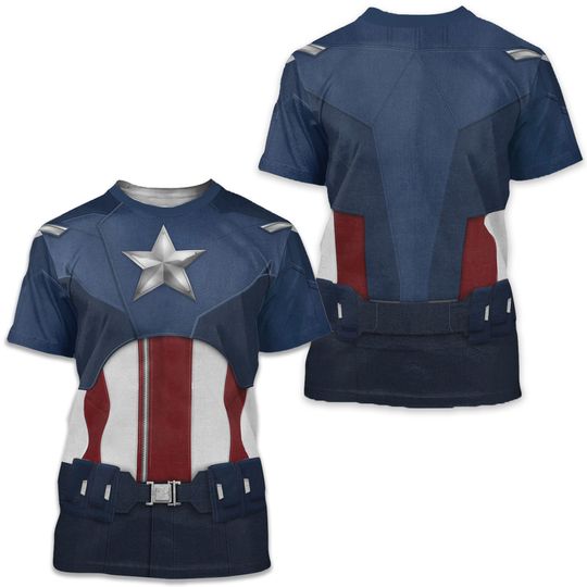 Captain America Unisex-Shirt, The Avengers Costume, Steve Rogers T-Shirt, Marvel Cosplay Tee, Comic-Con Superhero, runDisney Outfit