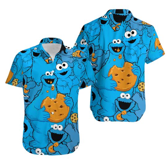 Cookie Monster The Muppet Casual Hawaiian Shirt