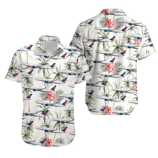 Delta Airbus A330 200 332 Aloha Aircraft Hawaiian Shirt