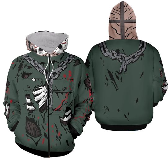 Friday the13th Jason Halloween Horror Hoodie Sweatshirt Cosplay Jacket Coat