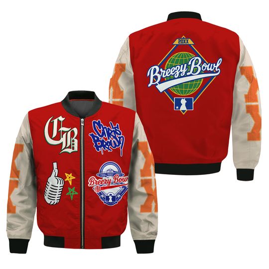 Chris Brown Breezy Bowl XX Bomber Jacket, Chris Brown Album Shirt, Chris Brown Fan Gift, Chris Brown Merch