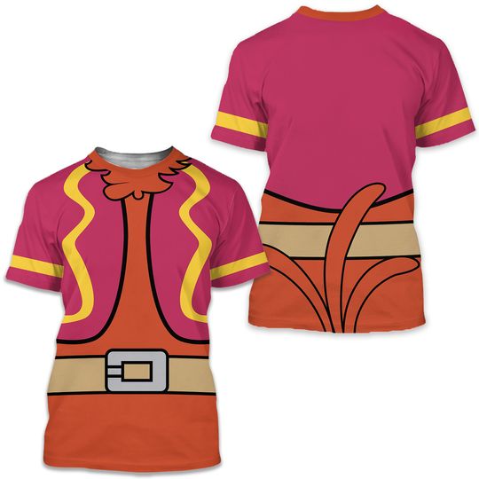 Panchito Pistoles Costume T-Shirt, The Three Caballeros Halloween Cosplay Tee, Panchito Pistoles Cosplay Costume Tee, All Over Print Shirt