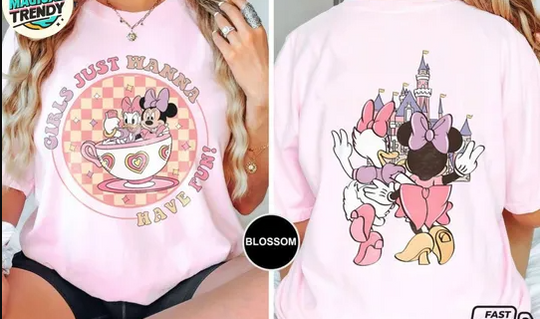 Disney Minnie Daisy Summer 2 Sided Comfort Colors Shirt