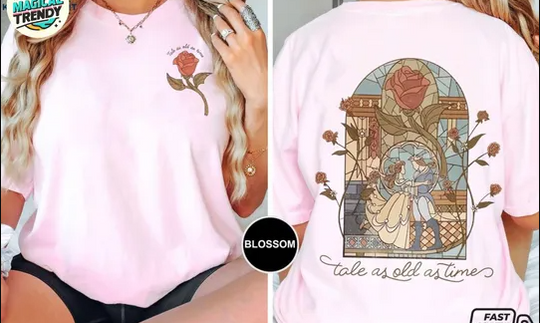Discover Vintage Tale as Old as Time Princess Comfort Colors 2 Sided Shirt
