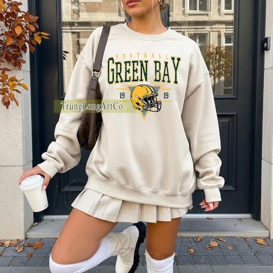 Discover Vintage Green Bay Football Team Sweatshirt, Game Day Sweatshirt, Football Fan Gift