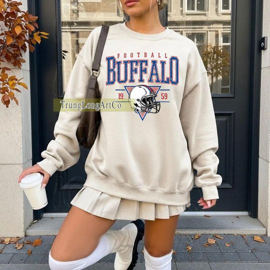 Vintage Buffalo Football Team Sweatshirt, Game Day Sweatshirt, Football Fan Gift