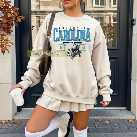 Discover Vintage Carolina Football Team Sweatshirt, Game Day Sweatshirt, Football Fan Gift