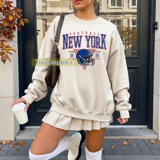 Discover Vintage New York Football Team Sweatshirt, Game Day Sweatshirt, Football Fan Gift
