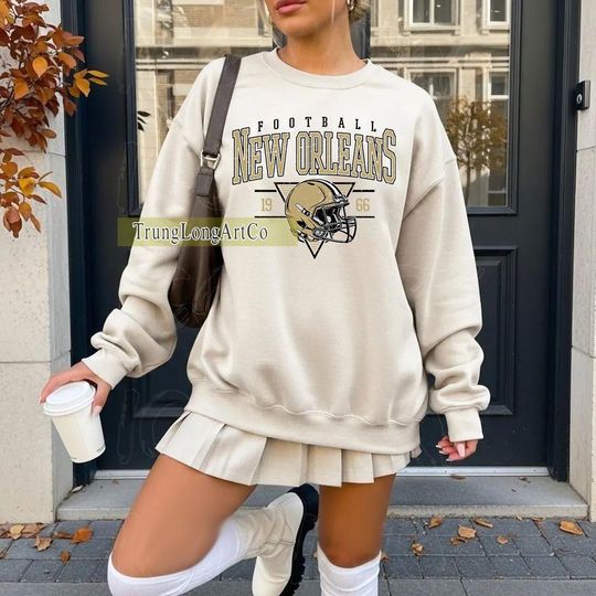 Discover Vintage New Orleans Football Sweatshirt, New Orleans football shirt, New Orleans Football Fan Tee, New Orleans t-shirt, Game Day apparel