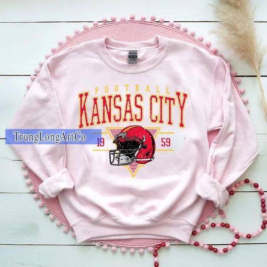 Discover Vintage Kansas City Football Sweatshirt, Football Fan Gift, Game Day Sweatshirt