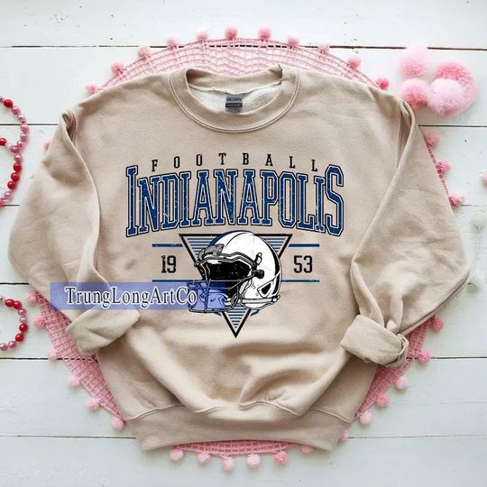 Discover Vintage Indianapolis Football Sweatshirt, Football Fan Gift, Game Day Sweatshirt