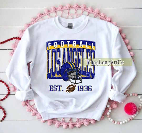 Discover Vintage Los Angeles Football Sweatshirt, Football Fan Gift, Game Day Sweatshirt