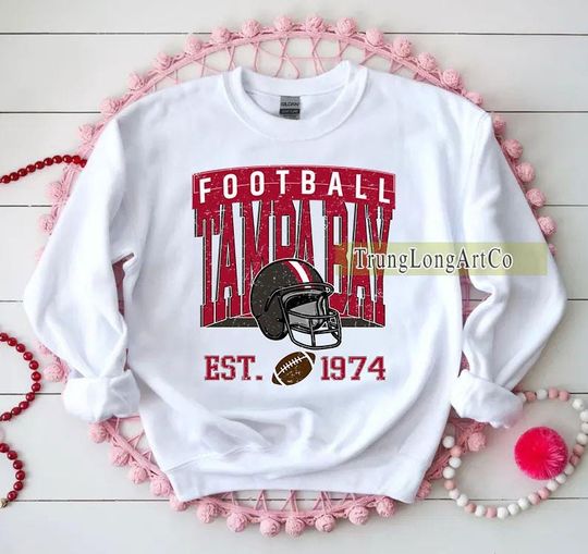 Discover Vintage Tampa Bay Football Sweatshirt, Football Fan Gift, Game Day Sweatshirt