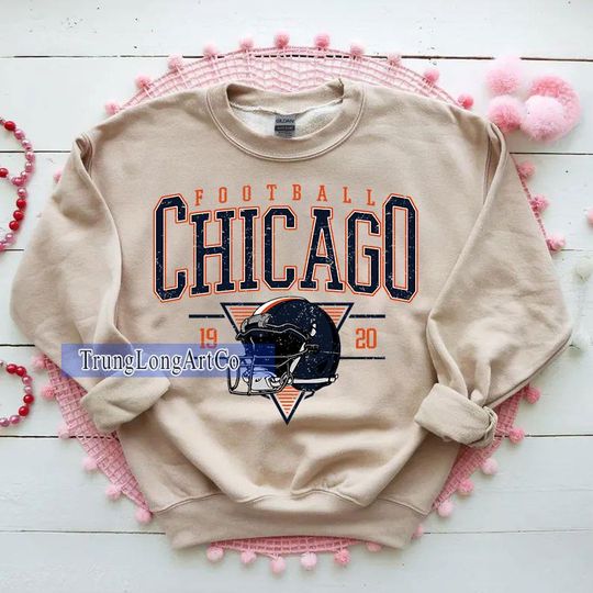 Discover Vintage Chicago Football Sweatshirt, Football Fan Gift, Game Day Sweatshirt