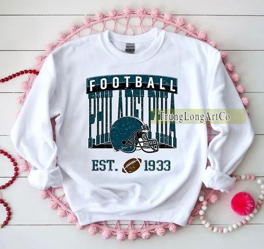 Discover Vintage Philadelphia Football Sweatshirt, Football Fan Gift, Game Day Sweatshirt