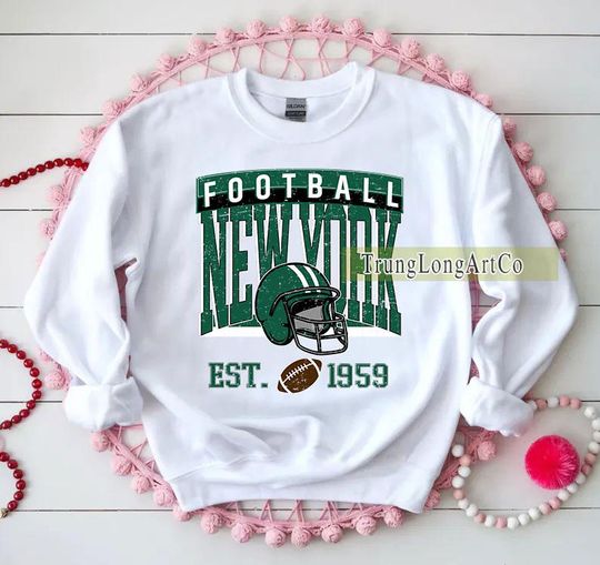 Discover Vintage New York Football Sweatshirt, Football Fan Gift, Game Day Sweatshirt