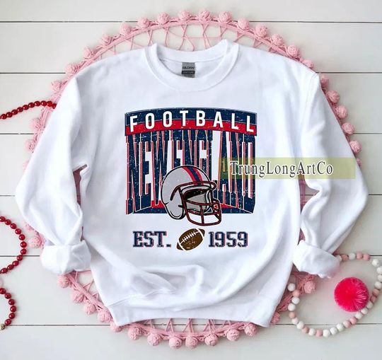 Discover Vintage New England Football Sweatshirt, Football Fan Gift, Game Day Sweatshirt