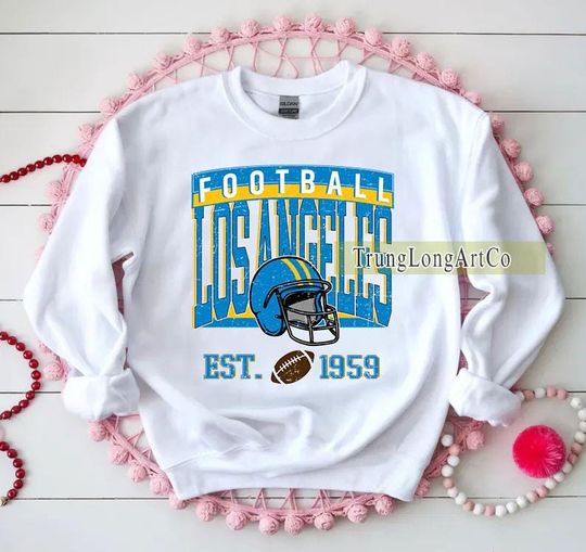 Discover Vintage Los Angeles Football Sweatshirt, Football Fan Gift, Game Day Sweatshirt