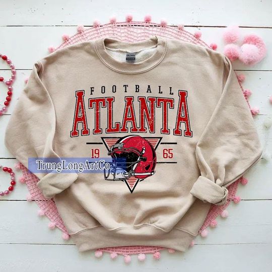 Discover Vintage Atlanta Football Sweatshirt, Football Fan Gift, Game Day Sweatshirt
