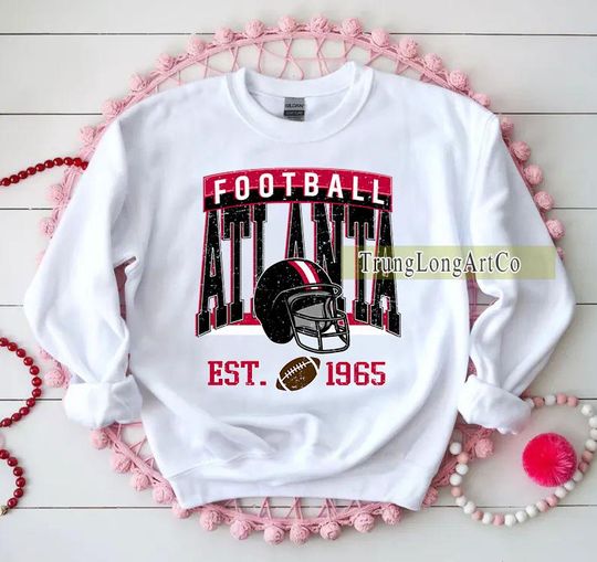 Vintage Atlanta Football Sweatshirt, Football Fan Gift, Game Day Sweatshirt