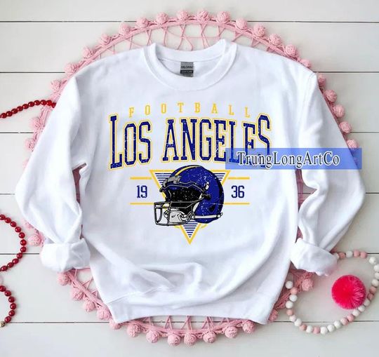 Discover Vintage Los Angeles Football Sweatshirt, Football Fan Gift, Game Day Sweatshirt