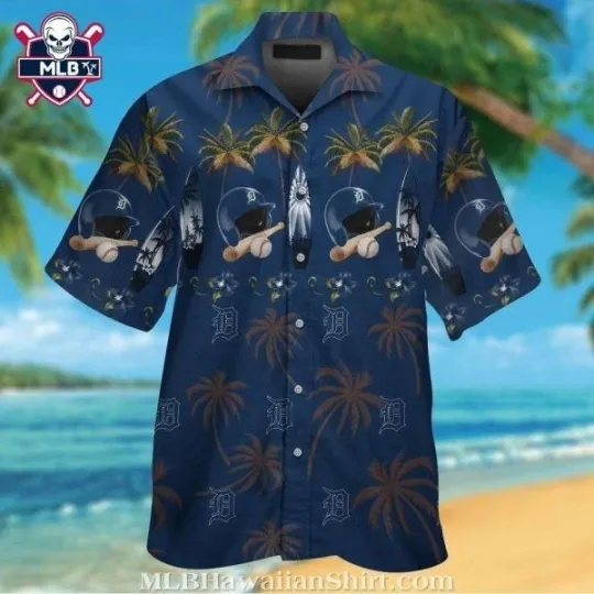 Discover Detroit Tigers Midnight Palm Baseball Hawaiian Shirt Size S-5XL