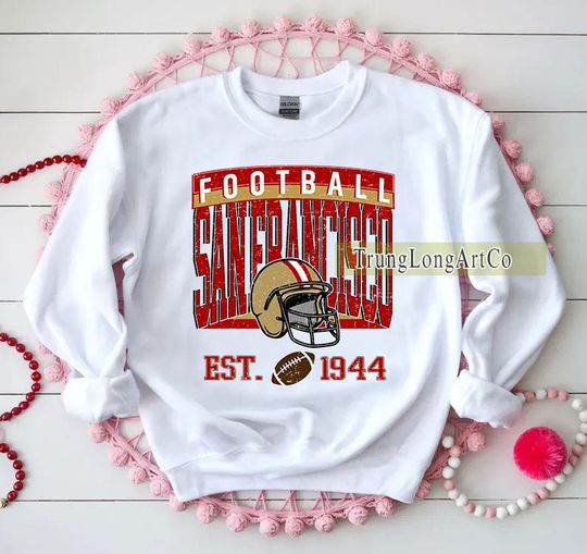 Discover Vintage San Francisco Football Sweatshirt, Football Fan Gift, Game Day Sweatshirt