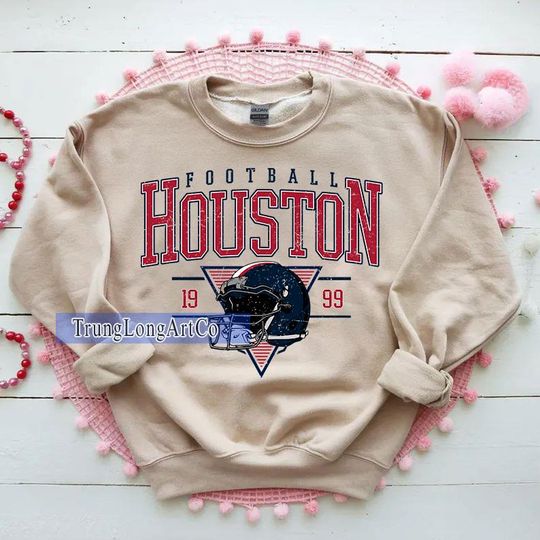 Vintage Houston Football Sweatshirt, Football Fan Gift, Game Day Sweatshirt