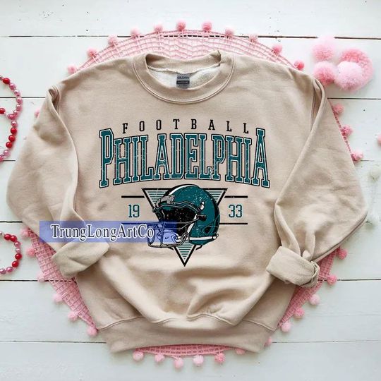 Discover Vintage Philadelphia Football Sweatshirt, Football Fan Gift, Game Day Sweatshirt