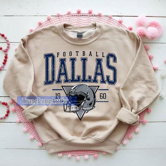 Discover Vintage Dallas Football Sweatshirt, Football Fan Gift, Game Day Sweatshirt