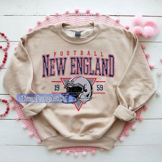 Discover Vintage New England Football Sweatshirt, Football Fan Gift, Game Day Sweatshirt