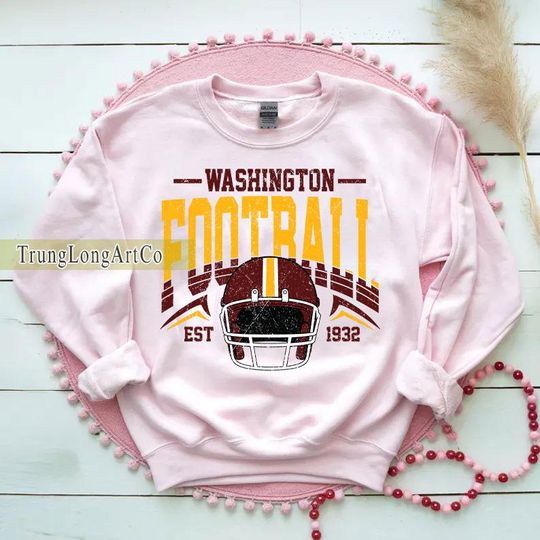 Discover Vintage Washington Football Sweatshirt, Football Fan Gift, Game Day Sweatshirt