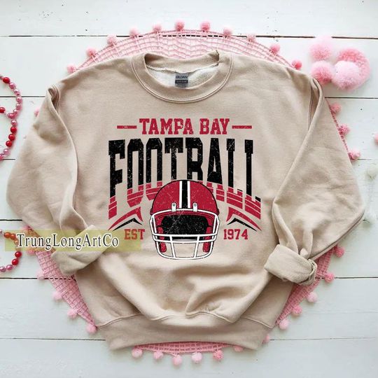 Discover Vintage Tampa Bay Football Sweatshirt, Football Fan Gift, Game Day Sweatshirt