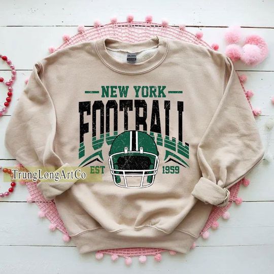 Discover Vintage New York Football Sweatshirt, Football Fan Gift, Game Day Sweatshirt
