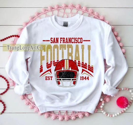 Discover Vintage San Francisco Football Sweatshirt, Football Fan Gift, Game Day Sweatshirt
