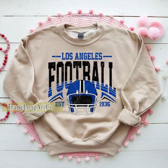 Discover Vintage Los Angeles Football Sweatshirt, Football Fan Gift, Game Day Sweatshirt