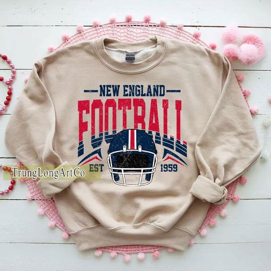 Discover Vintage New England Football Sweatshirt, Football Fan Gift, Game Day Sweatshirt