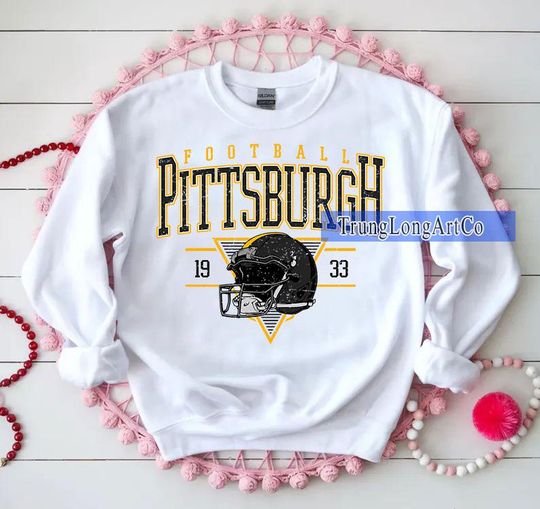 Discover Vintage Pittsburgh Football Sweatshirt, Football Fan Gift, Game Day Sweatshirt