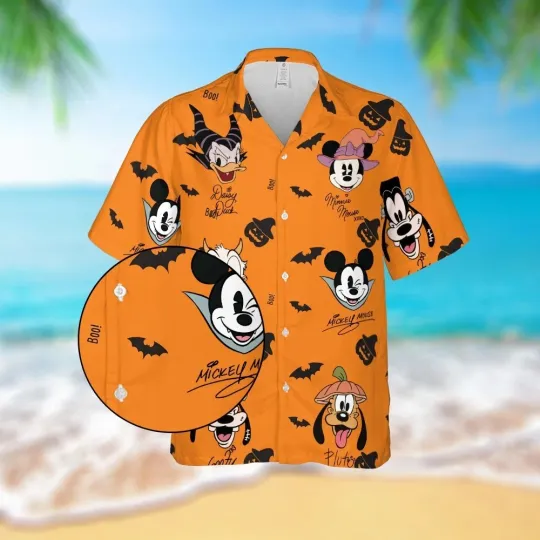 Discover Mickey Mouse Halloween Hawaiian Shirt Casual Button Down Shirt